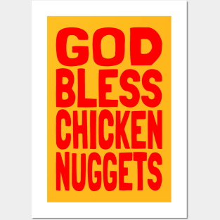 God Bless Chicken Nuggets Meme Funny Chicken Nugget Lover Posters and Art